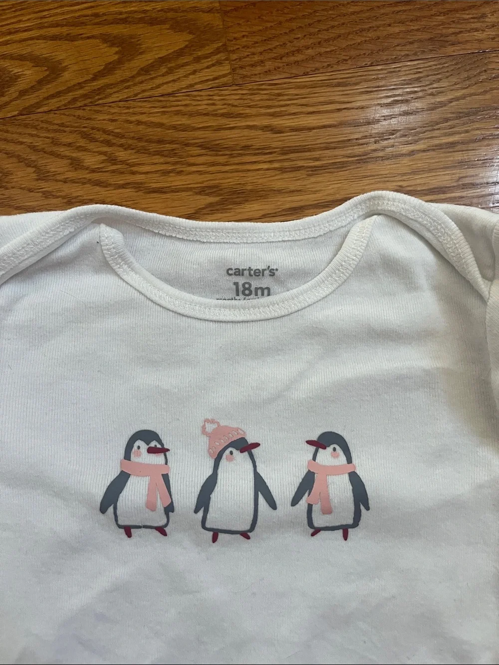 Carter's White Top & Pink Penguin Legging Set